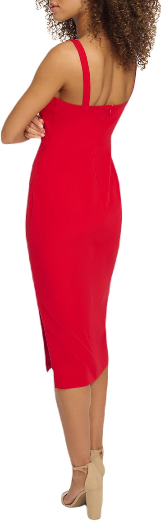 Midi dress with keyhole Red - Siena