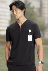 Men's  Partial Zip Top Black