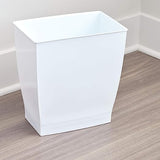 Cesto de basura rectangular Mono blanco