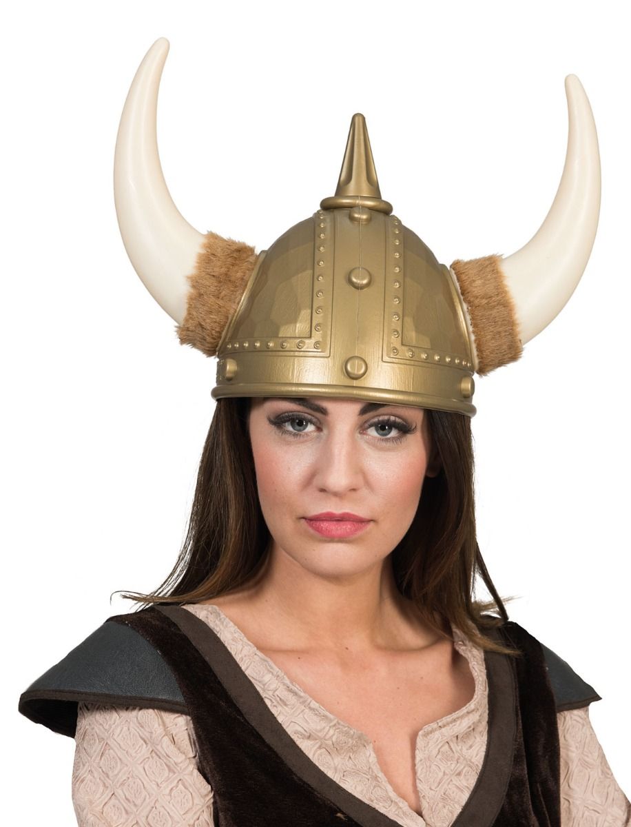 Casco-Vikingo Piel en los Cuernos