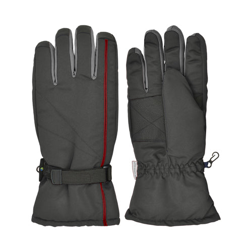 Guantes de esquí Bec-Tech para hombre, gris/rojo