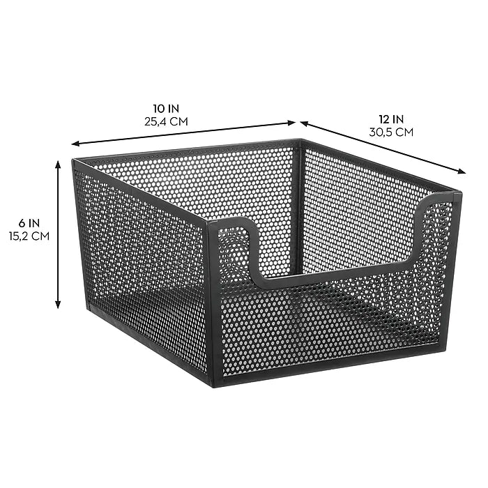 12 x 10 x 6  Frame Dip Front Basket Matte Black