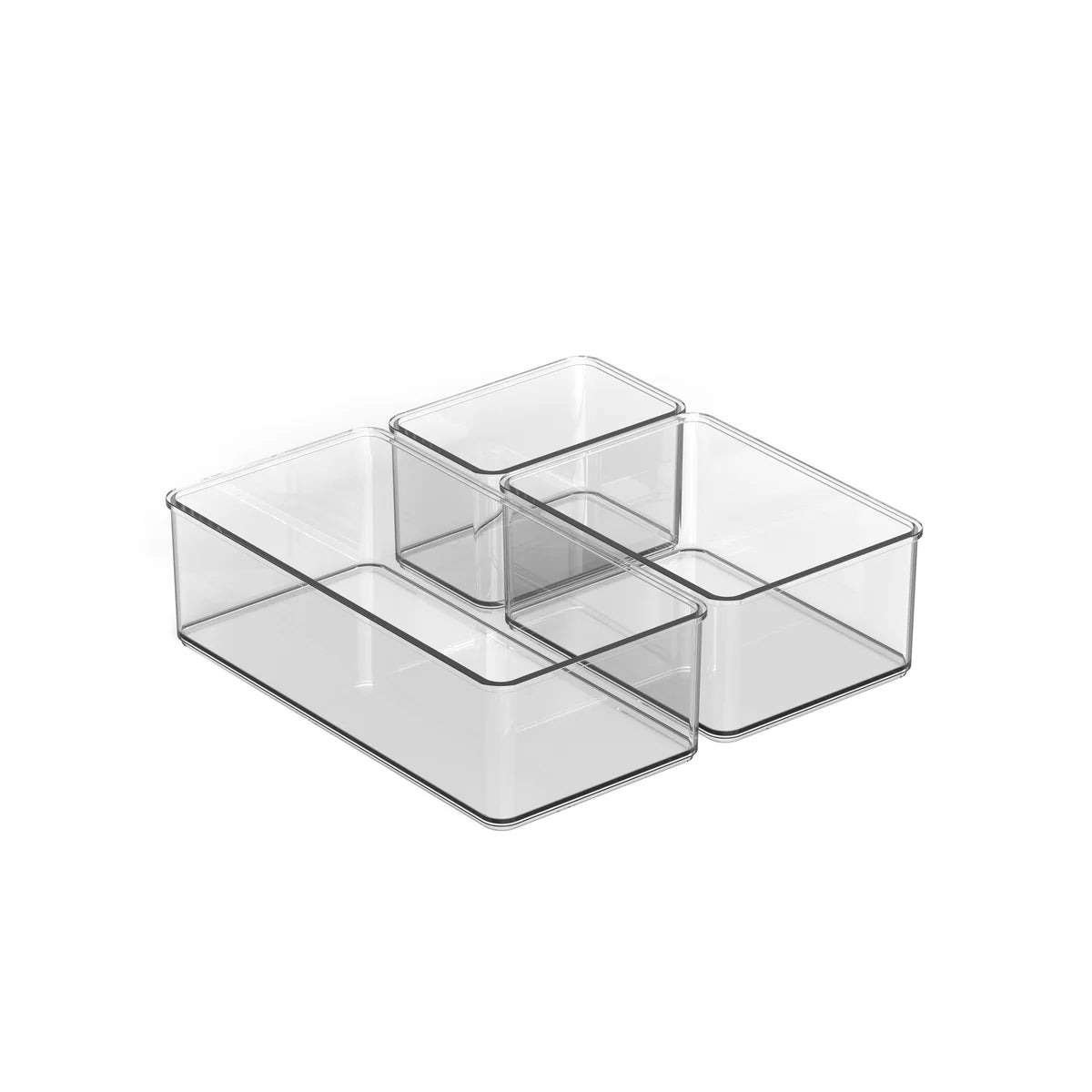 Transparente - Contenedores de Almacenamiento S/3 Pequeño, Mediano, Grande