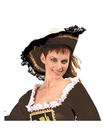 Sombrero de terciopelo - sombrero de pirata/mosquetero Marrón