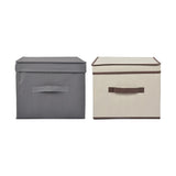 16" x 12" x 10" Medium Non Woven Storage Box with Lid Grey