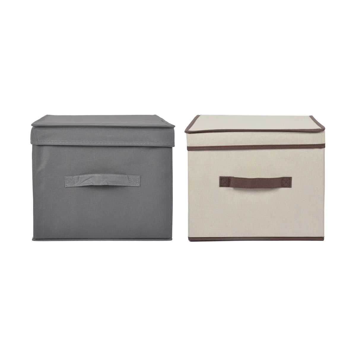 16" x 12" x 10" Medium Non Woven Storage Box with Lid Grey