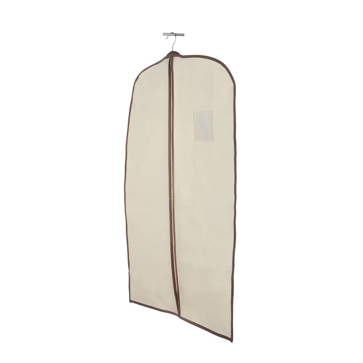 Bolsa para trajes no tejida con cremallera, 23.65" x 36.25", color beige