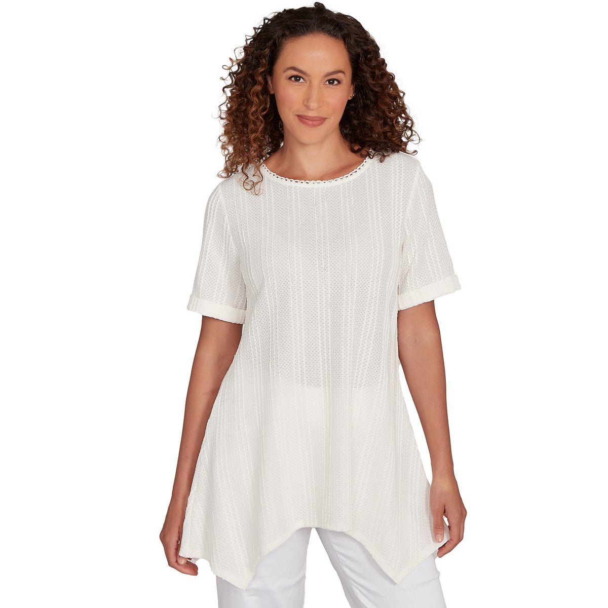 Camiseta de punto crepé liso color marfil - Ruby Rd