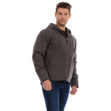 Chaqueta de lona de pato con sherpa color piedra