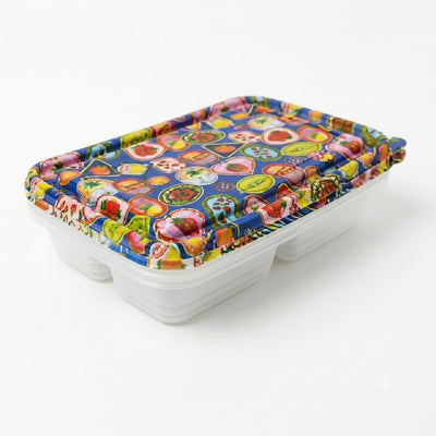 3pk 5 Section Rectangular Plastic Party Platter - Fruits and Veggies