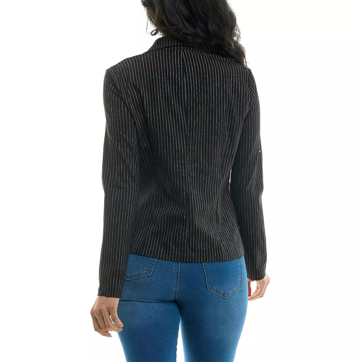 Blazer Corto Abotonado Negro/Blanco - Nina Leonard