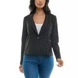 Blazer Corto Abotonado Negro/Blanco - Nina Leonard
