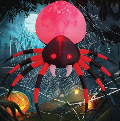 Araña hinchable de Halloween de 3,65 m en rojo