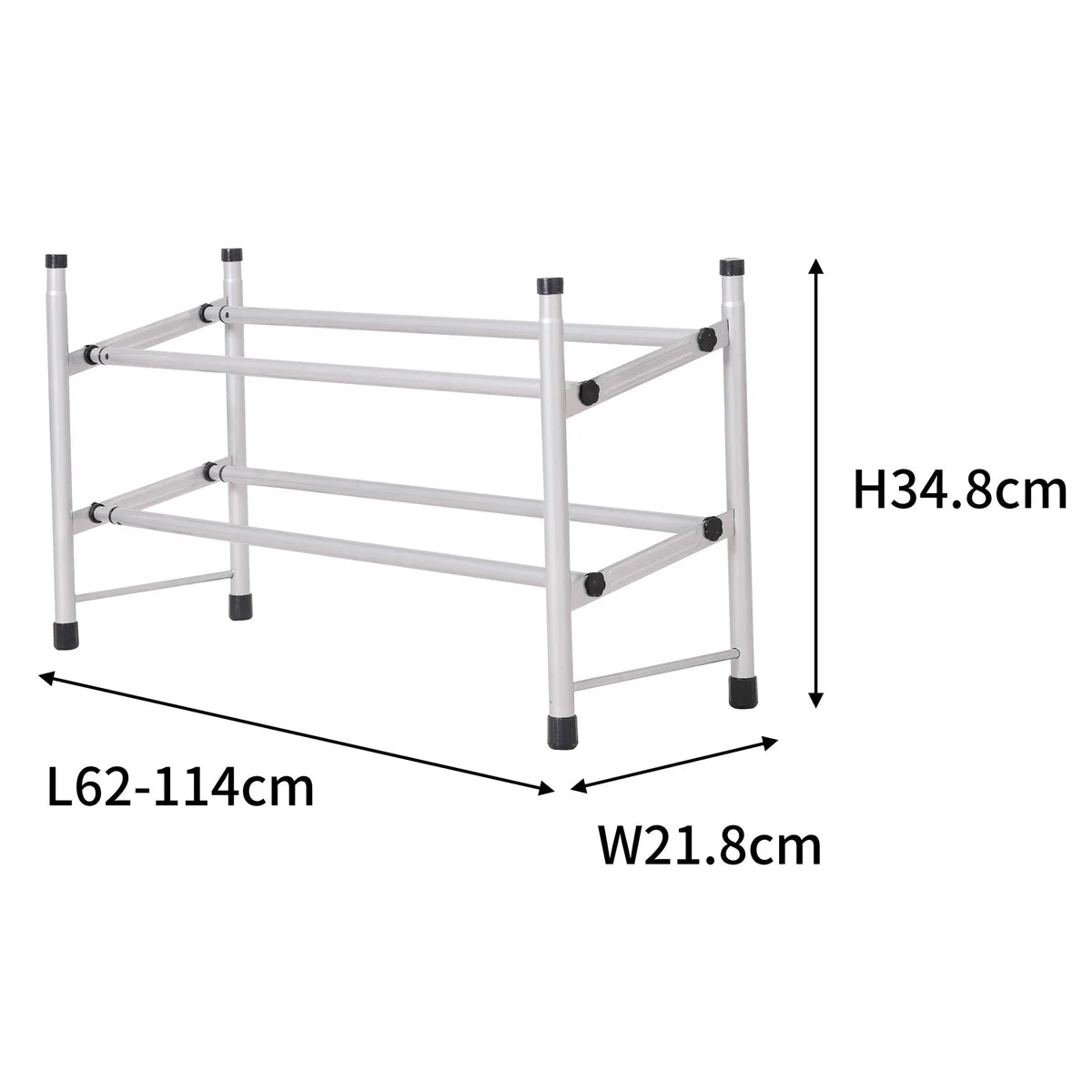 Plateado - Zapatero extensible de 2 niveles