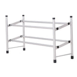 Plateado - Zapatero extensible de 2 niveles