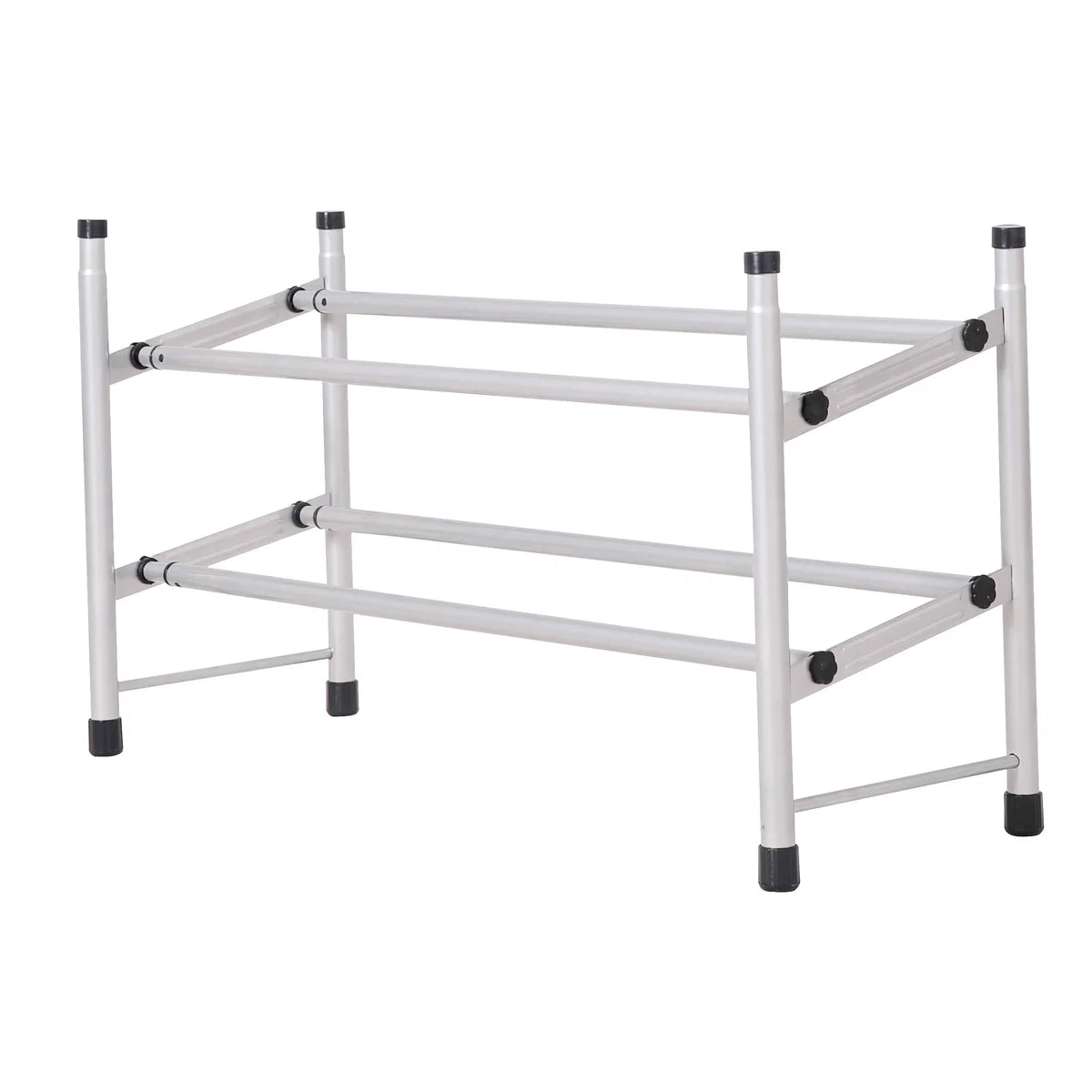 Plateado - Zapatero extensible de 2 niveles