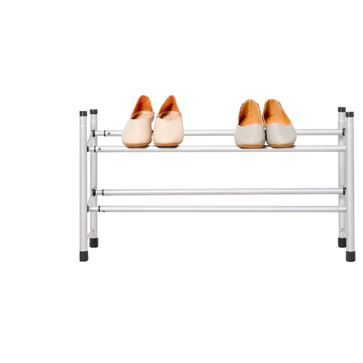 Plateado - Zapatero extensible de 2 niveles