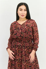 Vestido midi estampado de cachemir rosa - Nanette Lepore