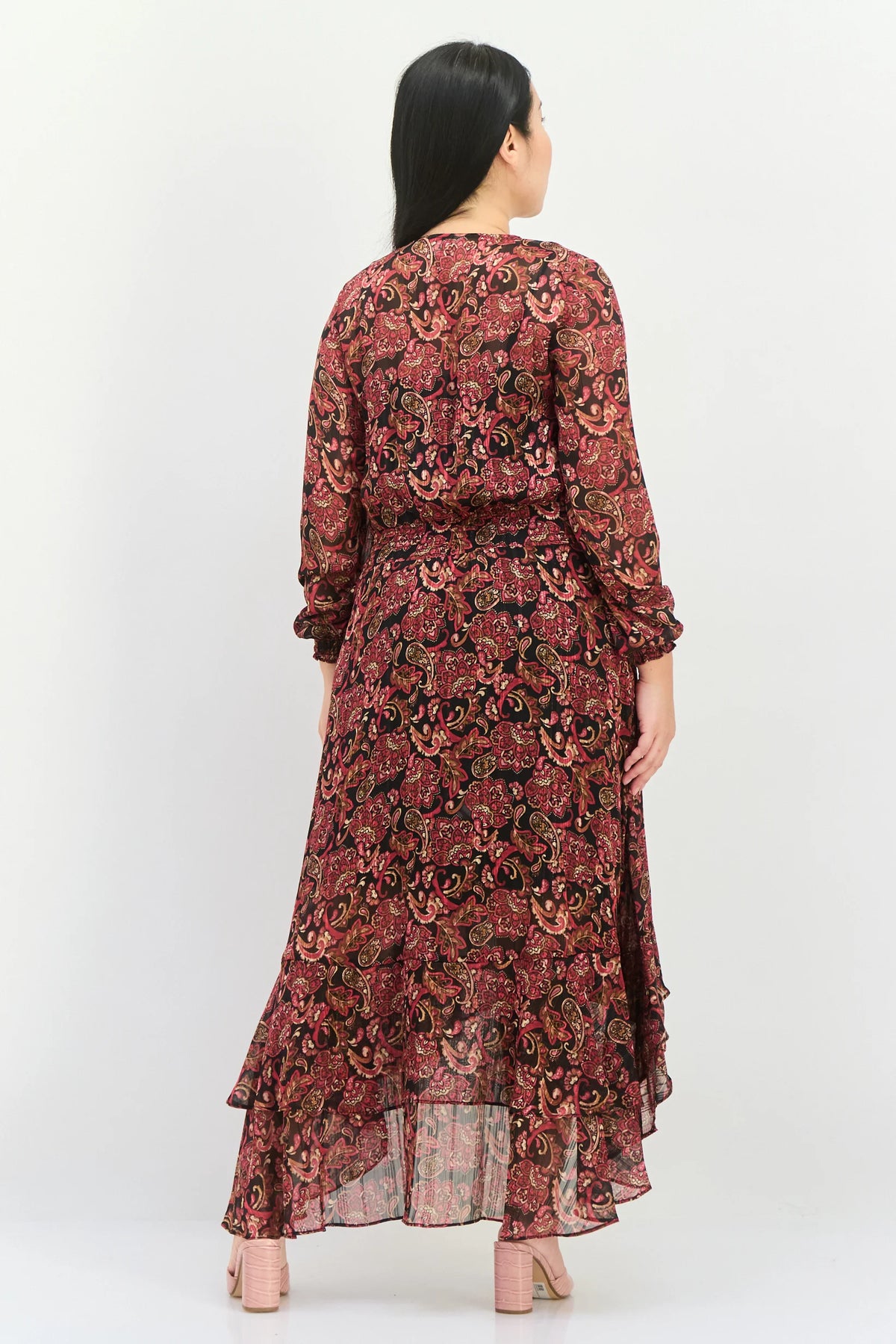 Vestido midi estampado de cachemir rosa - Nanette Lepore