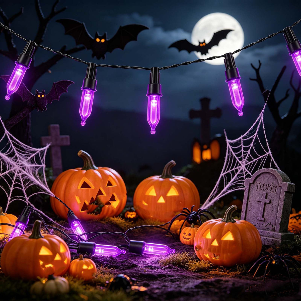 10 luces de cuerda con la cara de Ghostface