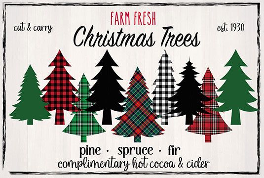 Alfombras de bienvenida de invierno "Farm Fresh Trees"