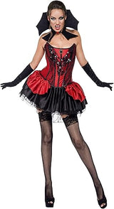 DISFRAZ DE VAMPIRESA SEDUCTORA, ROJO Y NEGRO
