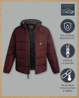 Double Needle Quilted Puffer Oxblood