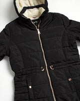 Bungge Cozy Puffer W/ Faux Fur Line  Black
