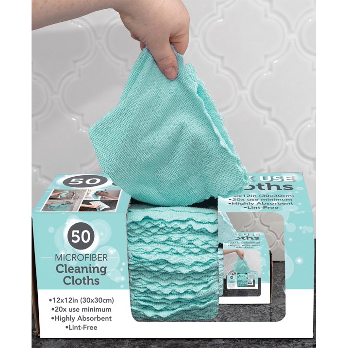 Caja de paños de microfibra (50 unidades) Menta