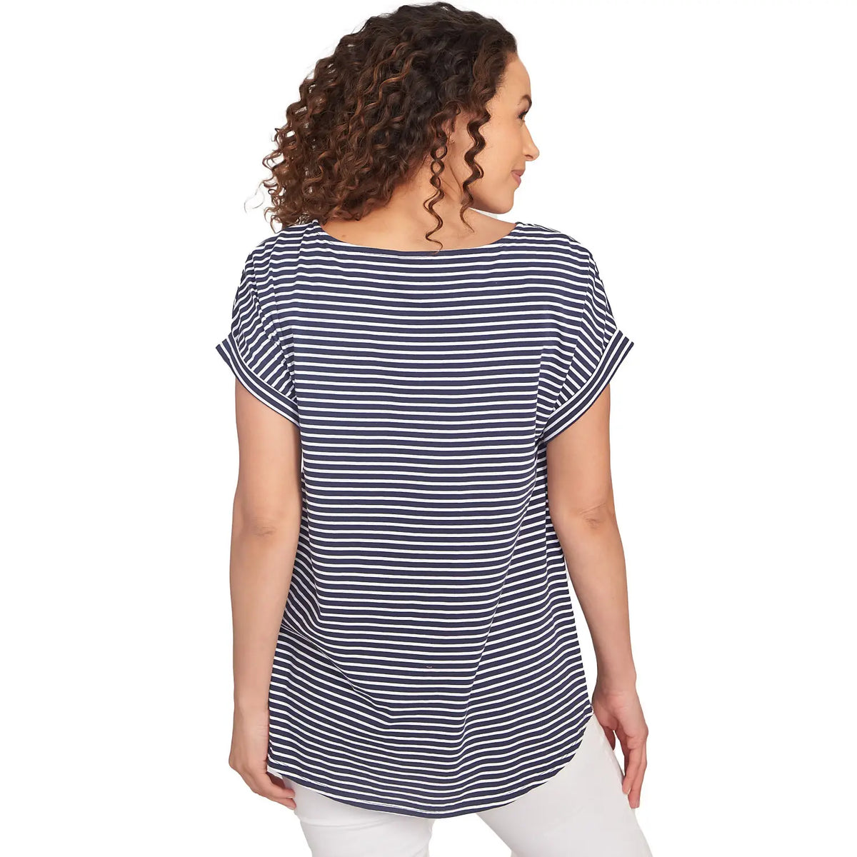 Camiseta de jersey a rayas florales azul marino multi - Ruby Rd