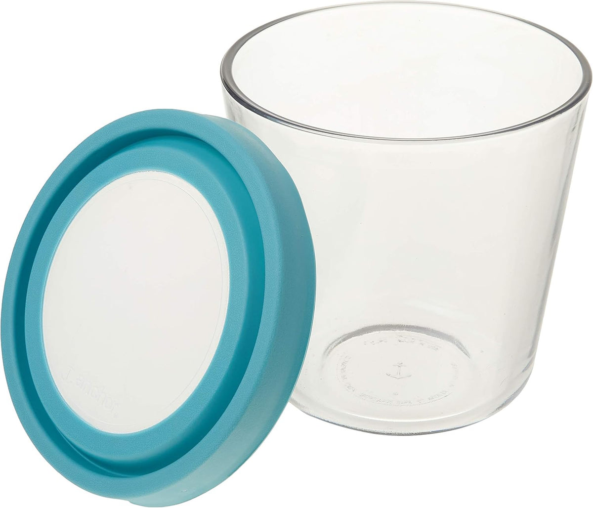 Envase de Vidrio para Alimentos, Alto de 1.65 L, Azul Mineral