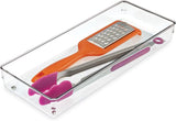 Contenedor organizador poco profundo RPET Linus de 15.24 cm x 38.1 cm x 5.08 cm Transparente