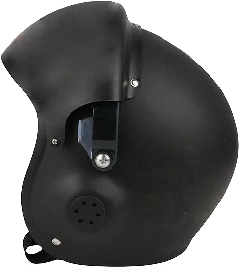Casco de piloto de caza a reacción negro Deluxe ajustable para adulto