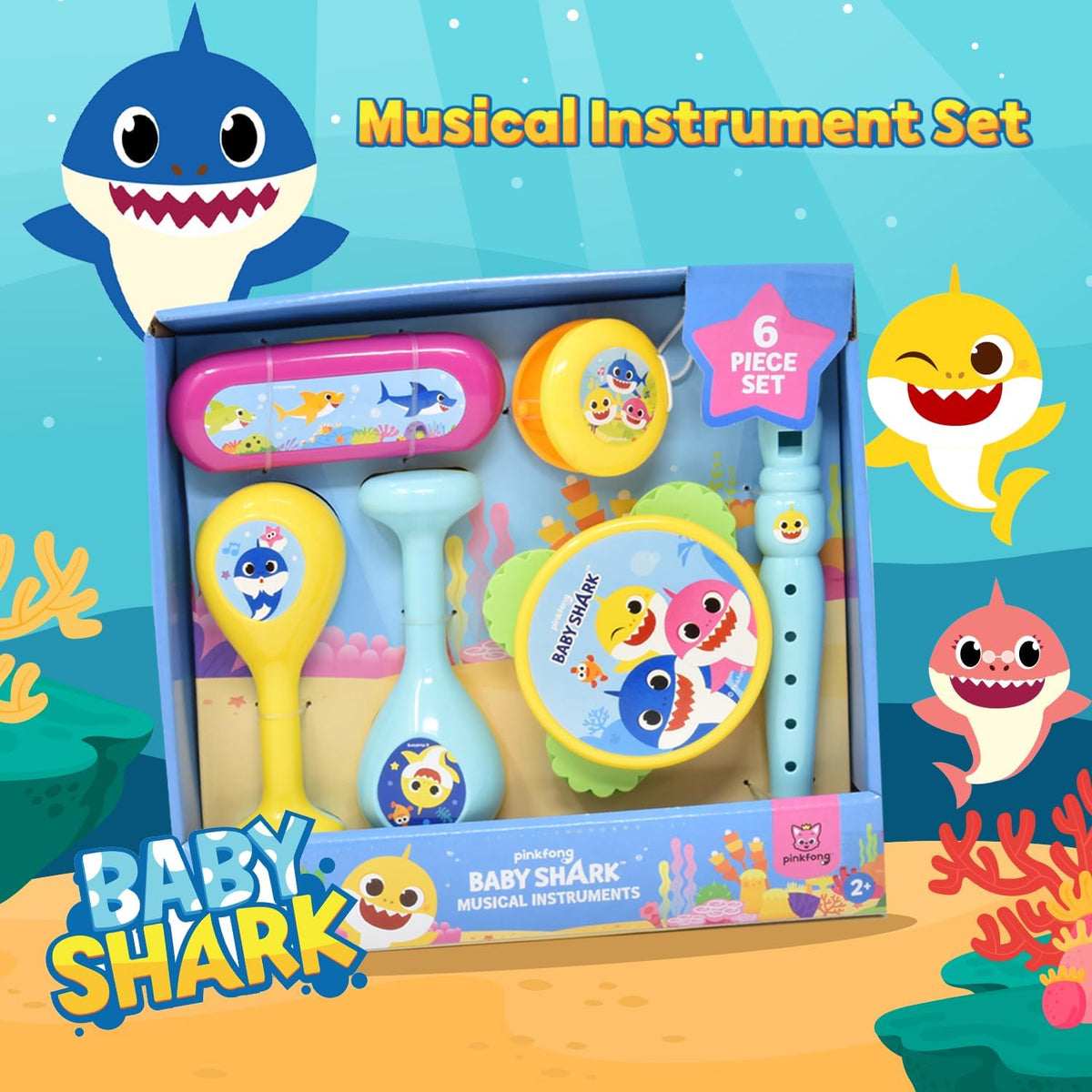 Baby Shark 6 instrumentos musicales