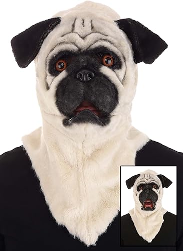 Máscara de pug con boca móvil
