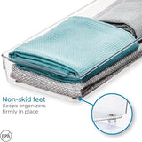 Contenedor organizador poco profundo RPET Linus de 15.24 cm x 38.1 cm x 5.08 cm Transparente