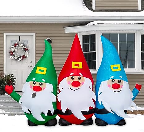 8 FT Tall Inflatable Santa Claus Outdoor Decoration Gnomes Blow