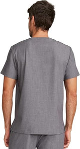 Top de cuello en V gris jaspeado