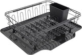 Escurridor de platos multiuso 3 en 1, negro