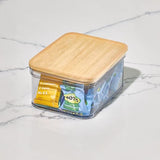 Contenedor Crisp 8x8 con tapa de madera transparente/natural