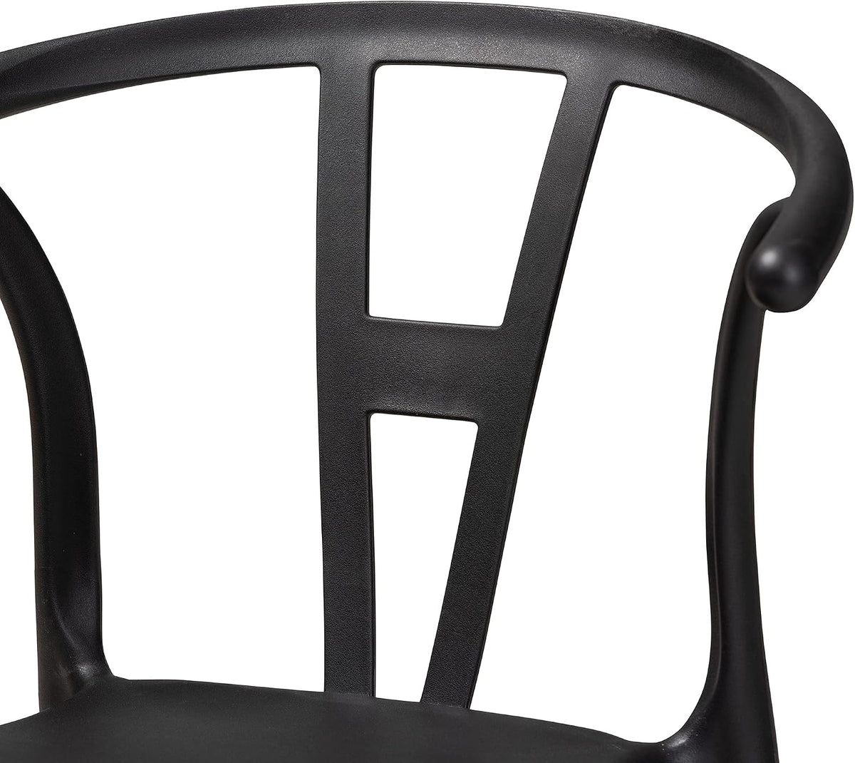 Nordic Style PP Plastic Dining Chair with Backrest Black