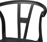 Nordic Style PP Plastic Dining Chair with Backrest Black