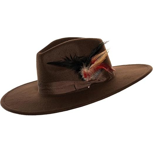Fedora de ala ancha color marrón