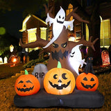 8 FT Tall Inflatables Dead Tree with White Ghosts & Pumpkins