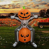 5FT Tall Skull Skeleton Pumpkin Head