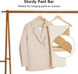 Glossy Natural/Chrome - S/5 Wood Suit Hanger w/ Bar