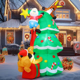 Árbol de Navidad Hinchable de 2.37 Metros con Papá Noel y Regalos