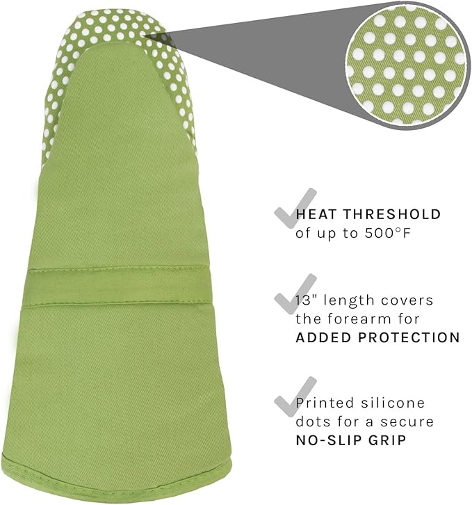 Oven Mitt With Silicone Dots Cactus 13"