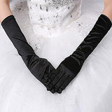 Guantes de satén negros