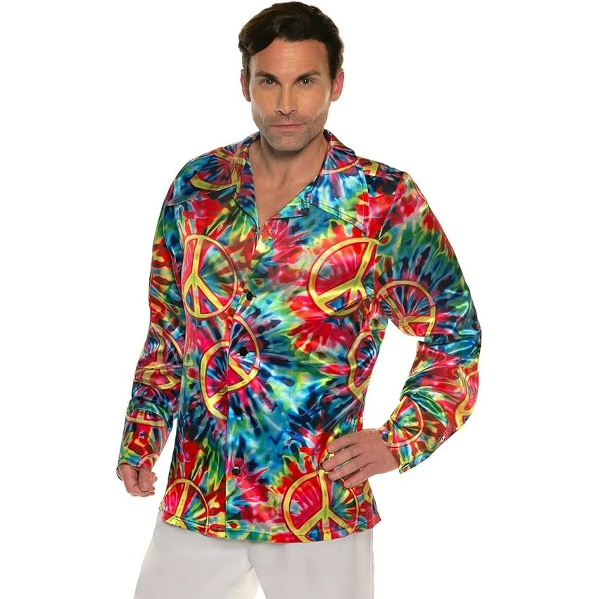Camiseta teñida de los 60 con el símbolo de la paz